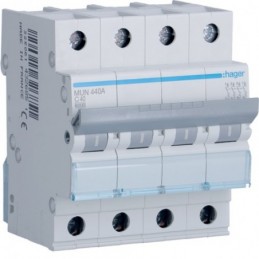 Interruptor Automático MU Hager 4P 40A Curva C 6kA MUN440A