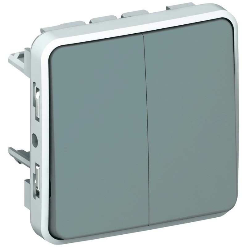 Legrand Conmutador doble Gris 10AX IP55 69525