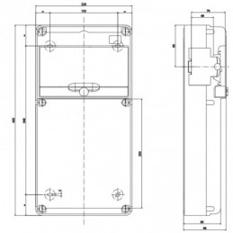 Gewiss Cuadro Q-DIN 10 módulos 2 bases alojables iec 16A + 2 iec 16/32a IP65 GW68003N