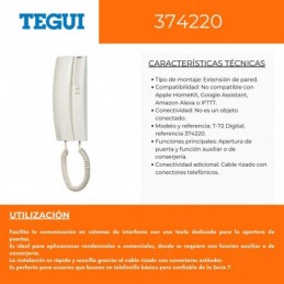 Telefonillos Tegui digital T-72 serie 7 blanco 374220