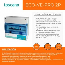 Toscano cuadro de protección ECO-VE-PRO 2P32A 10003006